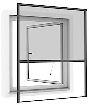 Windhager Insektenschutz Rollofenster zum Einhängen, Insektenschutz-Rollo, Fensterrollo als Mückenschutz, Fliegengitter, Selbstbausatz 100 x 160cm, anthrazit