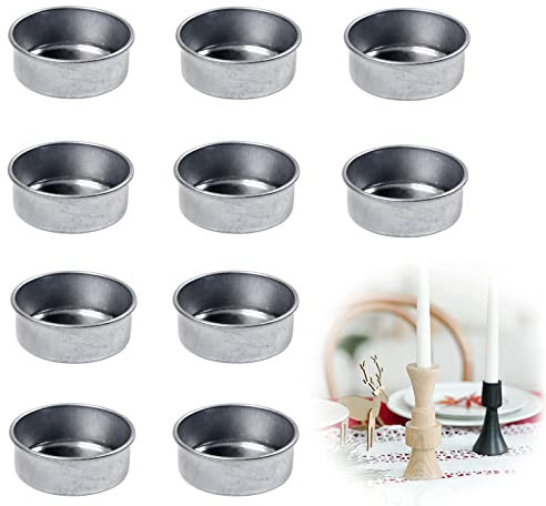 10 Pezzi Portacandele Inserto Contenitori Porta Tealight Retrò Candeliere Inserti Per Candele In Metallo Candelabri Natalizi Per Candele Ad Albero, Portacandele Affusolati, Candelieri