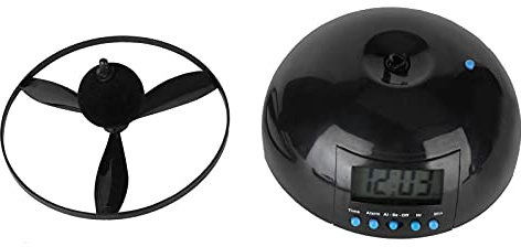 Pssopp Fliegender Wecker Verrückte Helikopter Nickerchen Wecker Digital LCD Wecker Mini Runde Propelleruhr Elektronische Wecker für Kreatives Haushaltsbedarf