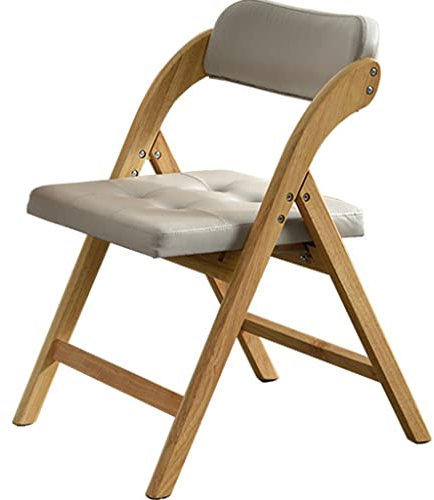 YHRJ Klapp Besucherstuhl Klappstuhl aus Gummiholz, Einfacher und bequemer Computerstuhl mit Schaumstoffrückenpolster, Platzsparend, belastbar bis 150kg (Color : C, S : 50 * 58 * 75cm)