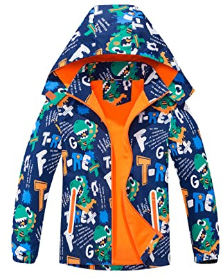 Daysskk Regenjacke Gefüttert Kinder Jungen Softshelljacke Jungen Wasserdicht Wanderjacke Outdoorjacke Jungen Winddicht 110-150