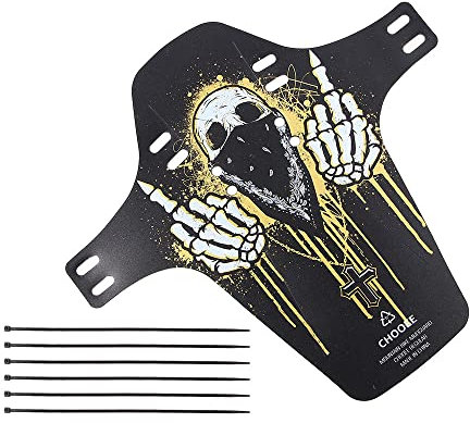 Vctitil Fahrrad-Schutzblech mit Kabelbindern, MTB-Fender, Fahrrad, Schutzblech, Fahrrad-Zubehör (Totenkopf)