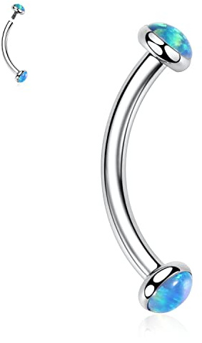 AROWRO Bijoux de Piercing pour Sourcils G23 Anneaux à Sourcils en Titane, Anneaux pour Nombril, Anneaux pour Navel, Bijoux Labret Vertical, Anneau pour Lèvre, Rook, Tragus, Daith, Boucle d'Oreille 16G