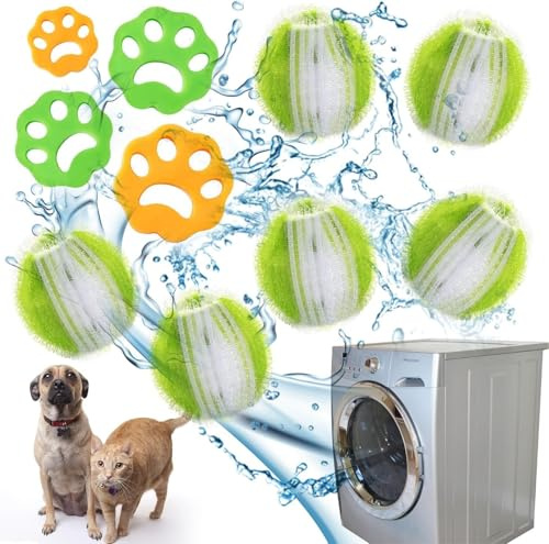 10 Stücke Tierhaarentferner Waschmaschine Fusselbälle Waschmaschine Wiederverwendbarer Tierhaarentferner Fusselball für Waschmaschine Geeignet für die Reinigung von Katzen- und Hundehaaren