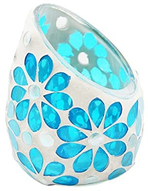 HEXEH Kerzenhalterhalter Schräge Kerzenhalter Mosaic Glass Candle Cup Romantic Candle Light Dinner Bar Dekoration Ornamente Kandelaber (Color : B)