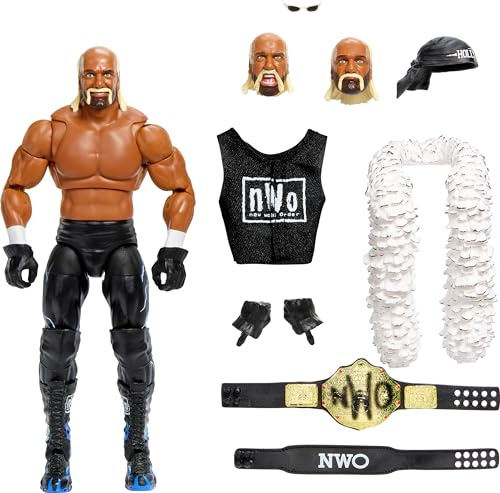 Mattel WWE Ultimate Edition 15,2 cm Hulk Hogan Sammelfiguren und Zubehör Hollywood mit 30 Gelenkpunkten, austauschbaren Teilen und Einstiegsausrüstung