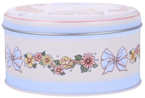 Zerodeko Tinplate Gift Box 5.31X5.31X2.76 Inch Portable Cookie Storage Container for Holiday Candy Treats Multi-Functional Tinplate Cookie Box