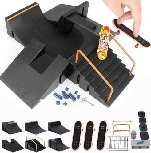 Befitery Finger Skateboard Ramp Set, Skate Park Kit mit Mini-Sportzubehör Fingerboards, Rampen, Rails, Kinder und Fingersport-Fans