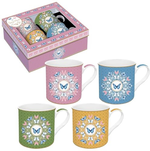 Easy Life - Juego de 4 tazas de 30 cl, de porcelana fina