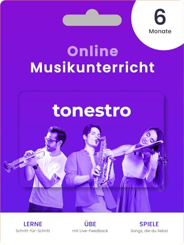 tonestro App – Online-Musikunterricht für Geige, Saxophon, Trompete, Klarinette & mehr (6 Monate). Interaktives Lernen mit sofortigem Feedback, umfassenden Video-Lektionen & vielseitiges Notenarchiv.