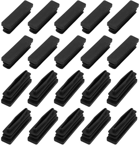 METALLIXITY Rechteckige Endkappen 40x10mm 24Stk Schwarz
