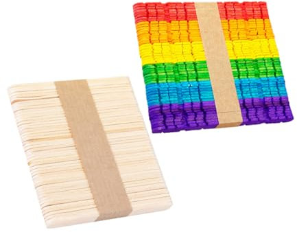 STOBOK 100stücke Holzstäbchen Zum Basteln Eisstiele Aus Naturholz Runde Stiele Für Diy-eis Leicht Bemalbar Und Wiederverwendbar Für Handwerk Und Kreativprojekte