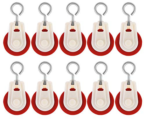 10-teiliges Mini-Kunststoff-Riemenrad, kleines Gewächshaus-Riemenrad, Drahtseil-Riemenscheiben-Set, leichtes Wäscheleinen-Riemenscheiben-Set für Heimwerker, Schule,