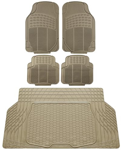 FH Group Tapetes para automóvil, Goma Resistente, protección para Todo Tipo de Clima, Ajuste Universal, Juego Completo de tapetes y tapete de Carga, Climaproof, recortables semipersonalizados para la