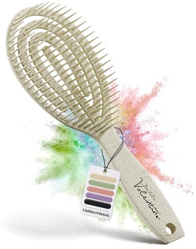 BellaValentino Haarbürste ohne Ziepen – Entwirrbürste für Damen, Herren & Kinder – Detangler Bürste – Perfekt für Locken, lange, kurze & nasse Haare – Nachhaltige Haarpflege – hitzebeständig