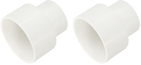 sourcing map 2 raccordi per tubi riduttori in UPVC, 6,3 cm x 3,8 cm, connettore adattatore per tubi dritti in PVC, per condutture idriche domestiche, fognature, tubi, colore: bianco