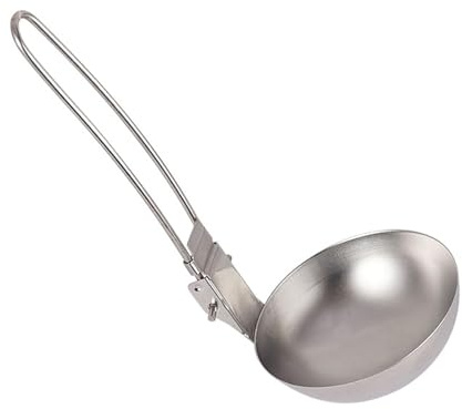Stainless Steel Kitchen Ladle - Foldable Soup Spoon Stainless Steel Kitchen Utensil | Long Handle Foldable Ladle, Portable Stainless Steel Spoon, Strainer Soup Ladle