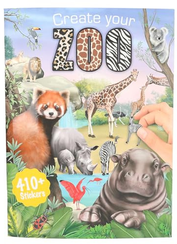 Depesche 13607 Create your Zoo – målarbok med 24 förtryckta sidor för att designa zoomotiv, inklusive 3 dubbelsidiga klistermärken