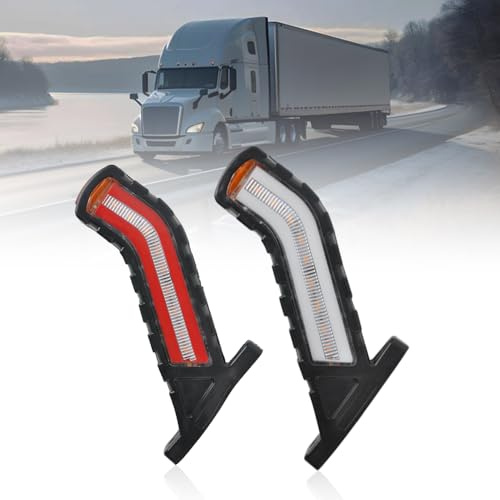 Riloer 2pcs Trailer LED Outline Marker Truck Light, Side Marker, Trailer marker lights,Side Marker Lights LED, Fit for 12V-24V Pick-up Trucks Vans Trailers Waterproof(Red + light + yellow light)