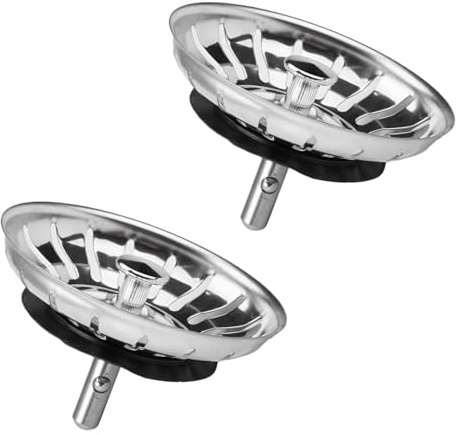 Dhisperares 2 Stück ø 80 mm Edelstahl Siebkörbchen Spüle Universal | Abflussstopfen Küchenspüle, Verstopfungsfrei Abflussdeckel Spüle, Abflussstopfen mit Sieb, Spülbecken Stöpsel für Badspüle
