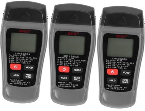 NUOBESTY 3 Pièces Testeur D'humidité Humidimètre Pour Mur Plantes à L'intérieur Détection Hygromètre Gauge D'humidité Numérique Capteur D'humidité Grey Plastique