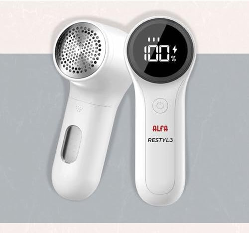 ALFA Quitapelusas Eléctrico RESTYL3. Puerto de Carga Tipo-C. Pantalla LED Inteligente. 3 velocidades Ajustables. Autonomía 3,5h. Accesorios incluidos.
