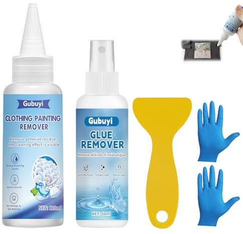 100ml Dissolvant Vinyle Transfert+50ml Spray Dissolvant Colle, Print Remover Liquid, Puissant Dissolvant de Résidus, Détachant pour Peluches, Eliminer Erreurs D'impression Textiles