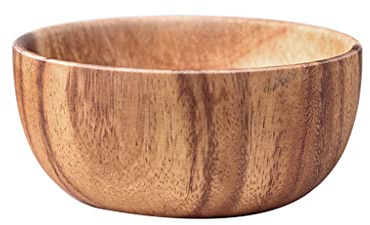 Kalttoy Bol en bois d'acacia naturel pour fruits, riz, ramen, salade