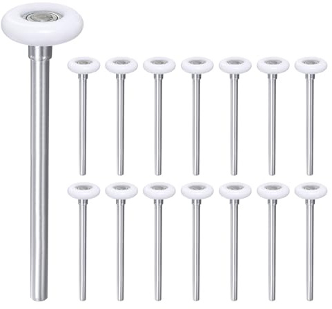 sourcing map 15pcs 1.8 White Nylon Garage Door Rollers for 2 Garage Track, 7 Long Stem Quiet Garage Door Wheels, 11 Ball Bearings, White