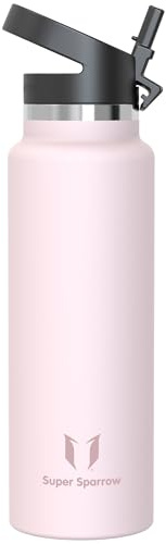 Super Sparrow Water Bottle Insulated - 1.5L - Wide Mouth Metal Bottle - Wide Mouth SwivelSip Flask - BPA Free, Leak Proof - Ergonomic Straw Water Bottles for Work, Gym, Travel, Sports