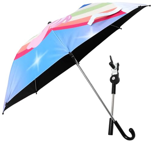AKOOSY Parasol Poussette Ajustable UV Protection Solaire Vent Plage Extérieur