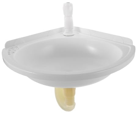 SEWOART Lavabo Esquinero de Pared Blanco de Plástico con Grifo Lavabo Compacto para Baños Pequeños y Ahorro de Fregadero Colgante para Baño y Lavandería