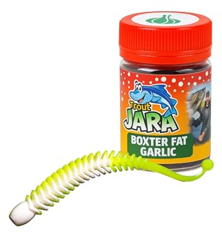 Trout Jara Boxter Fat Forellenköder in 80mm Länge – Knoblauch-Aroma, schwimmend, Softbait für Forellenangeln | Inhalt: 9 Stück | Farbe: 215