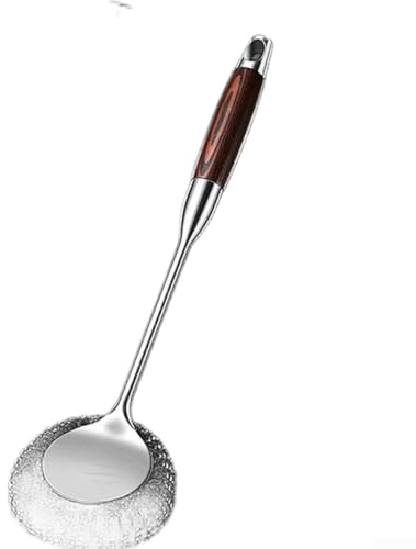 Linnkyfloa Limpiador de ollas de acero inoxidable 304 resistente al óxido con cabezal de cepillo reemplazable, mango ergonómico largo de 37 cm para una cómoda limpieza profunda de ollas y platos (A