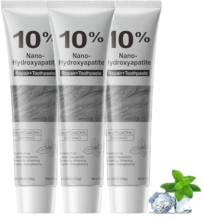 Hydroxylapatit Zahnpasta, 10% Hydroxyapatite Toothpaste, Nano Hydroxylapatit Remineralisierung Zahnpasta, Aufhellende Zahncreme, Schutz des Zahnschmelzes und Stärkung der Zähne (3)