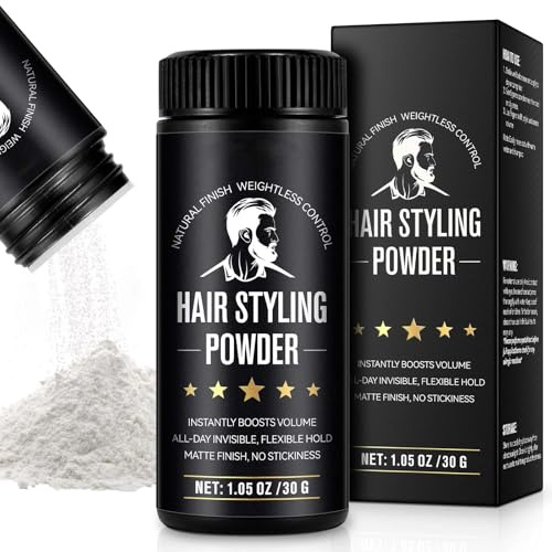 Hair Powder for Men – Instant Volume & Matte Finish | Hair Styling Texturizing Powders & Long-Lasting Hold | Lightweight Hairs Styling Powder for Natural Lift, No Residue or Grease | 30g