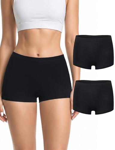 Briyat Culotte Boxer Femme, Taille Haute, Couvrance Intégrale Et Souple | S-3XL Culottes Shorty Femme, Sous Vetement Femme, 94 % Viscose De Bambou, 6 % Élasthanne, Toucher Doux, Lisse Et Respirant