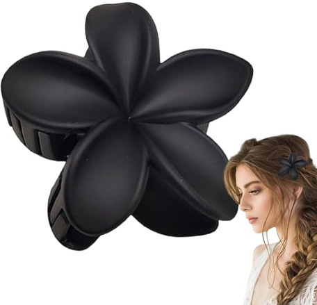 Pinza para el pelo – Clip de mandíbula de tiburón con flores mate | accesorio de horquilla, herramienta de peinado fuerte para mechones gruesos y delgados | Elegante floral para