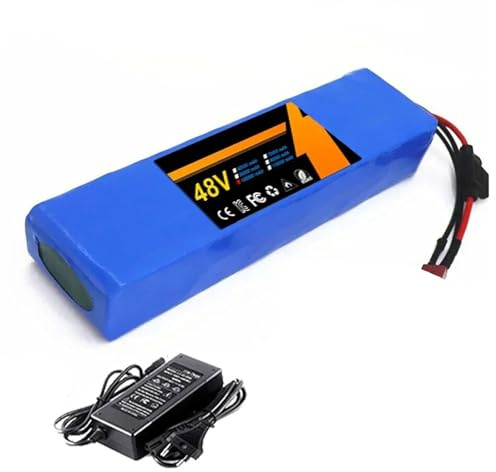 48V Ebike batería 100AH con BMS 54.6V 2A Cargador 13S2P Batería recargable de iones de litio para 100-800W Bicicleta eléctrica e-Scooter e-Scooter e-Motor 48V 100Ah,T+DC