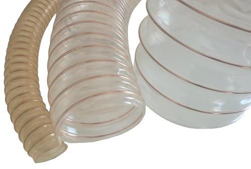diconfa PU Absaugschlauch transparent 0,4mm - WÄHLEN - Länge: 0,1 bis 10m + Durchmesser 25 bis 300mm - Innendurchmesser 300mm, 10m lang - Schlauch nach Maß für Absauganlage Staub Luft Späne