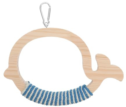 UTHCLO Columpio Colgante de Madera para Pájaros Cuerda, Hamaca para Aves Pequeñas, Accesorios para Jaulas, Juguete para Periquitos, Cacatúas y Loros, Diversión Masticando y Descanso