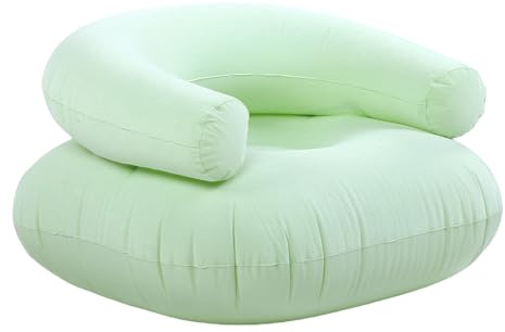 Yechiry Aufblasbarer Stuhl, Beflockte Aufblasbare Couch für Erwachsene und Jugendliche, 198 Lbs Tragfähigkeit, U-förmige Tragbare Aufblasbare Couch für Filmabende, Lesen, Gaming, Wohnzimmer (Green)
