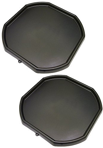 2 x Large Black Plastic Builders Building Material Children Kids Play Mixing Tray Spot for Cement Mortar Sand Plastering Toy Fun Game School Play Time NEW MIXING TRAY