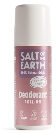 Salt of the Earth - Natural Deodorant Roll On - Lavender & Vanilla - Vegan Formula with Effective Long-Lasting Protection, Made in the UK - Suitable for Women, Men & Kids - 75ml