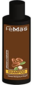 FemMas Argan & Keratin Shampoo mit pflanzlichen Ölen und Proteinen I Arganöl I Reichhaltiges Protein für gesundes und geschmeidiges Haar I Friseur-Qualität I 300ml