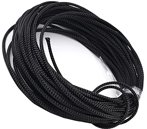 Othmro 1Pc Cable Management Sleeve, Braided Cable Tidy Black, 10m Cable Organizers Cable Protector Wire Tidy for TV/PC USB Cable, 2mm Width