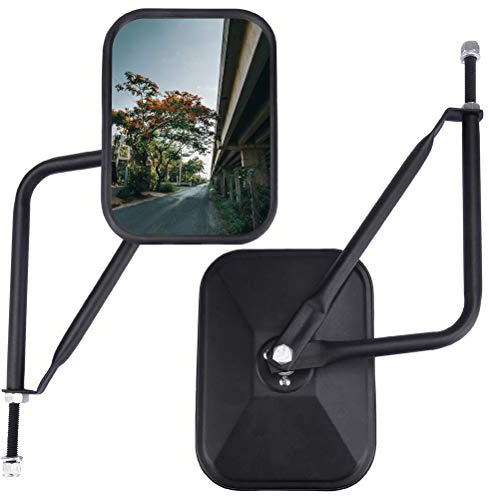 Rétroviseurs de voiture rétroviseurs latéraux portes carrées miroirs pour Jeep Wrangler CJ YJ TJ JK JL Rubicon Unlimited Sport Sahara rétroviseurs rectangulaires
