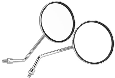 Motorradspiegel, Yctze 1 Paar 8mm Rechts und Links Motorrad Rückspiegel Rund Motorrad Rückspiegel Universal für mofa spiegel chrom,rückspiegel rund chrom,motorrad spiegel chrom,runde spiegel motorrad,