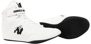 Gorilla Wear - High Tops Black Weiß - Bodybuilding und Fitness Schuhe mit Logo leicht bequem perfekt für Gym Sport Krafttraining Polyester PU, 36, 9001310018, 36 EU