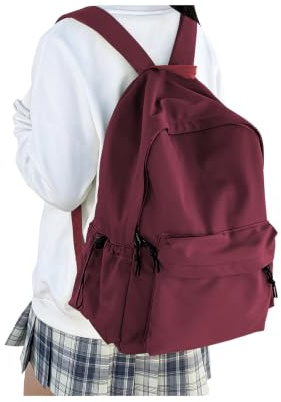 HYC00 Schulrucksack Damen, Causal Travel Schultaschen 14 Zoll Laptop Rucksack für Mädchen im Teenageralter Leichter Rucksack Wasserabweisend Bookbag College Boys Men Work Daypack,Rot